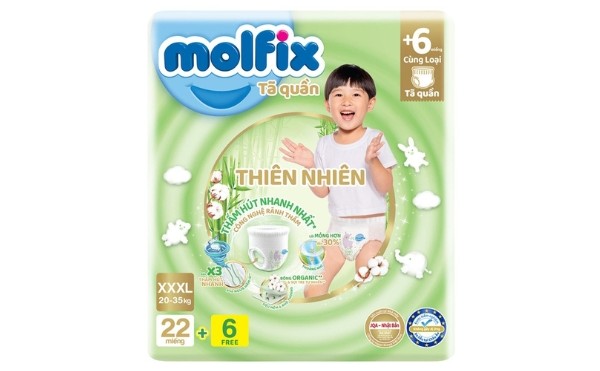 Bỉm Molfix sợi thiên nhiên mềm mại cho bé trong ngày hè oi bức