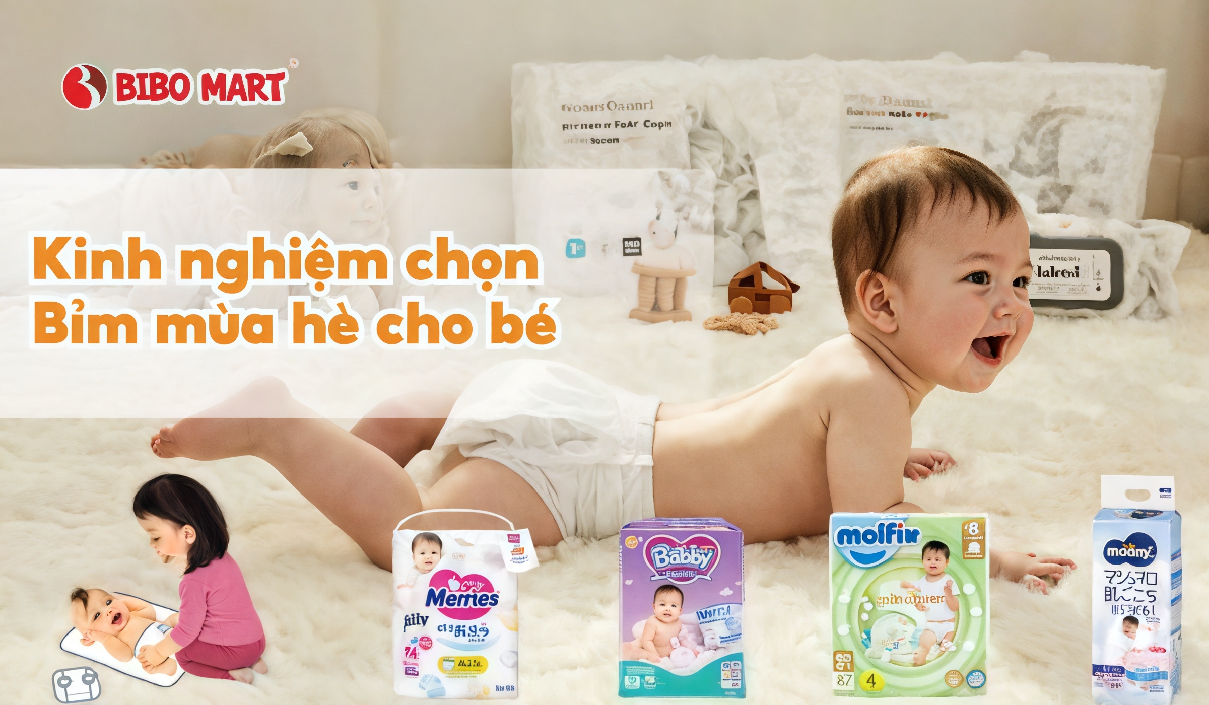 Kinh nghiệm chọn bỉm mùa hè cho bé thoáng khí, không hăm