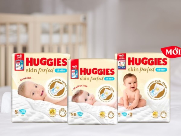 Bỉm Huggies Skin Perfect cao cấp cho bé