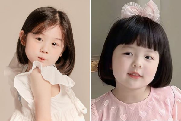 Kiểu tóc ngắn cho bé gái giúp khuôn mặt thêm gọn gàng