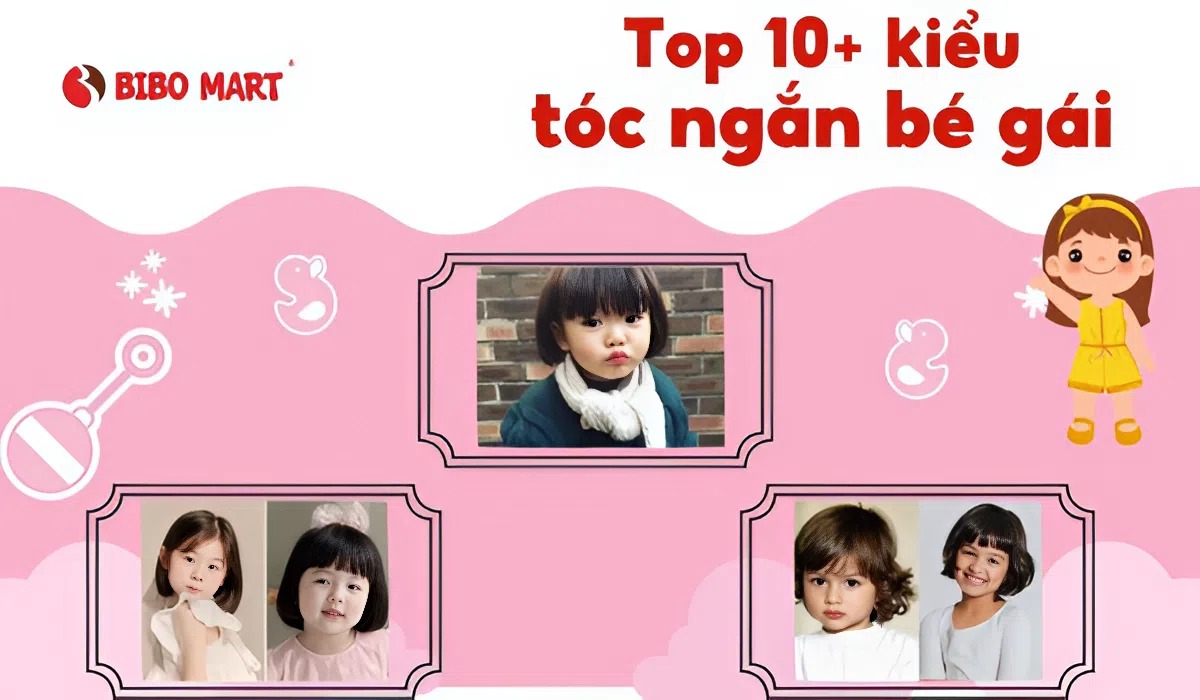Top 10+ kiểu tóc Ngắn bé gái dễ cắt, mát mẻ, cực yêu hè này
