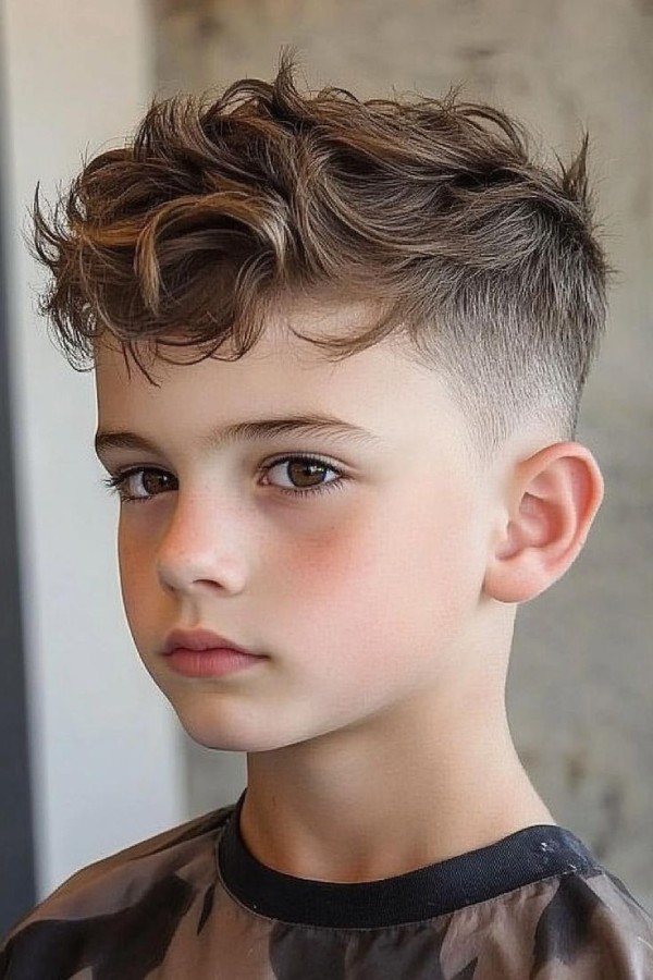 Mẫu tóc xoăn cho bé trai phong cách