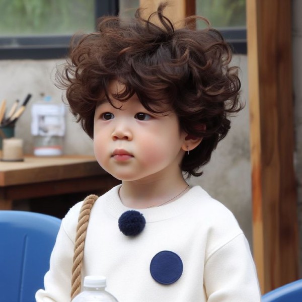 Mẫu tóc xoăn cho bé trai siêu đáng yêu