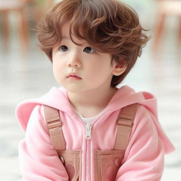 Tóc xoăn bé trai đẹp, đánh rối nhẹ dễ thương