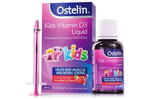 Ostelin Kids Vitamin D3 Liquid có thể bổ sung vitamin D cho bé 1 tuổi
