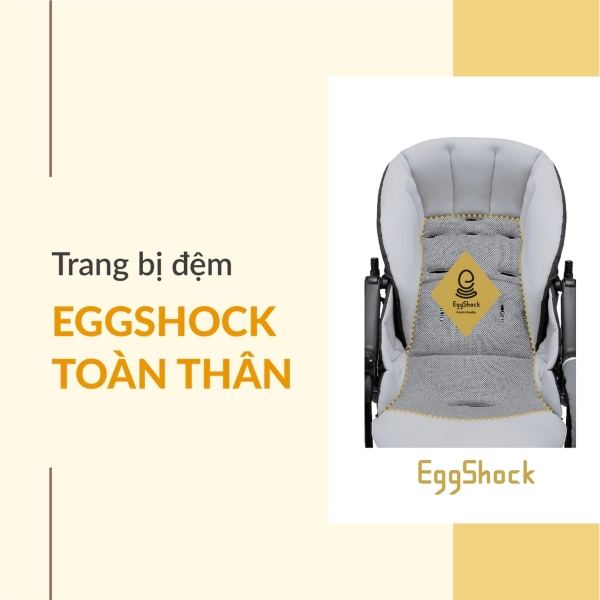 Xe đẩy có đệm chống xóc Eggshock độc quyền