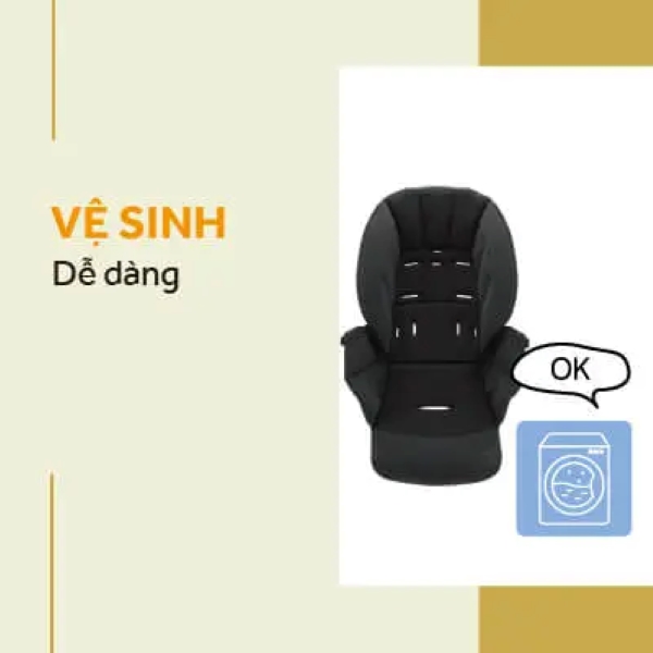 Chất liệu đệm của xe đẩy Combi gấp gọn rất dễ dàng vệ sinh