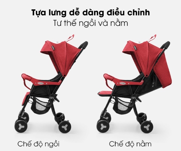 Xe đẩy Seebaby có thể dùng cho bé sơ sinh từ 0 tháng tuổi