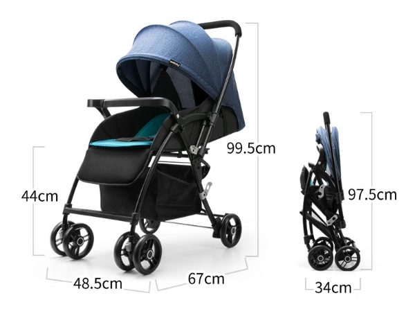 Xe đẩy em bé Seebaby có thể gập gọn bằng một thao tác đơn giản