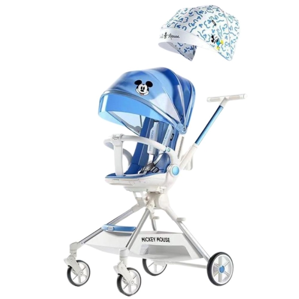 Xe đẩy Vinng 2 chiều gấp gọn Q7 chuột Mickey xanh