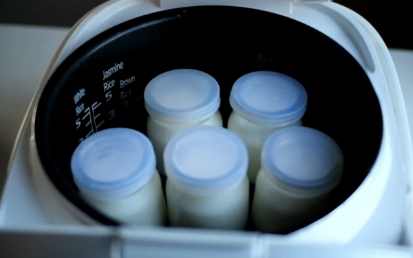 Xếp các hũ sữa chua vào nồi ủ