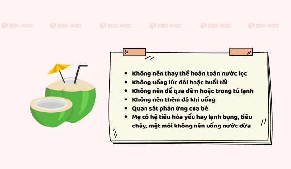 Mẹ cần biết đang cho con bú uống nước dừa được không