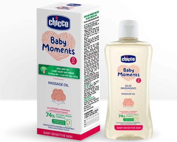 Dầu massage Chicco cho bé sơ sinh an toàn dịu nhẹ