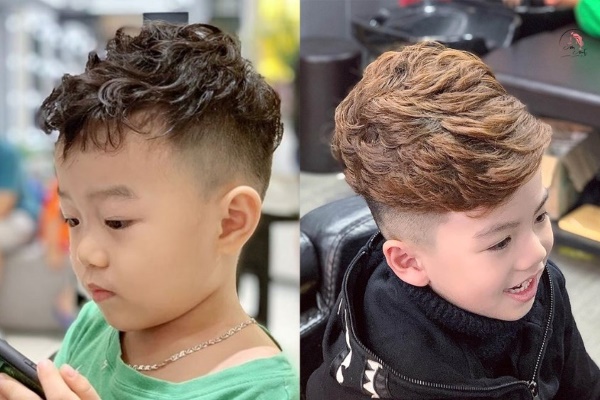 Mohican cho bé trai uốn nhẹ bồng bềnh mà nhẹ nhàng