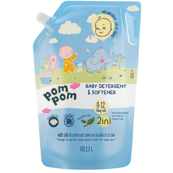 Làm sạch dịu nhẹ hơn với nước giặt em bé Pom Pom