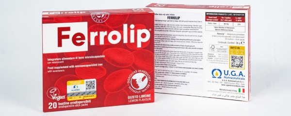 Sắt bao vi nang Ferrolip dạng bột vị chanh thơm ngon