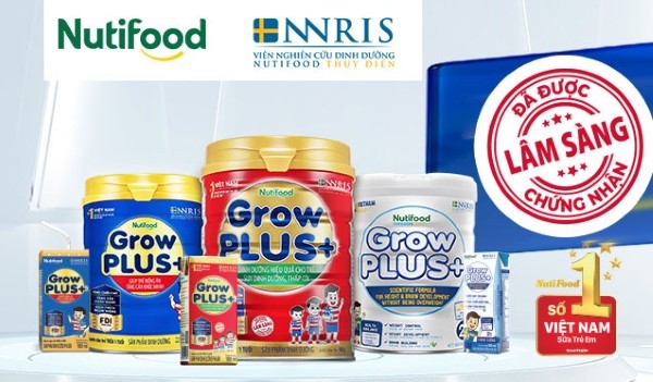 Sữa Grow Plus từ thương hiệu Nutifood Việt Nam