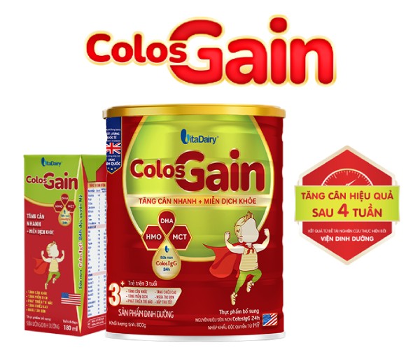 Colos Gain giúp bé tăng cân hiệu quả