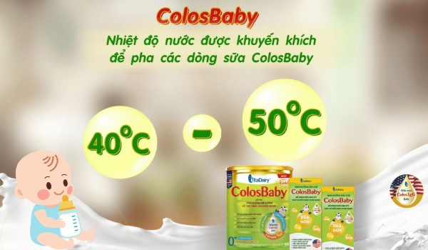 Nhiệt độ pha sữa của các dòng sữa ColosBaby Gold