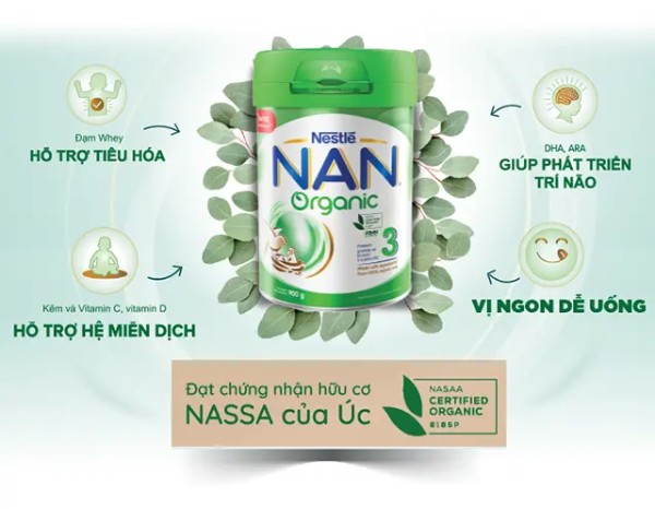 Sữa Organic 100% thành phần hữu cơ có chứng nhận
