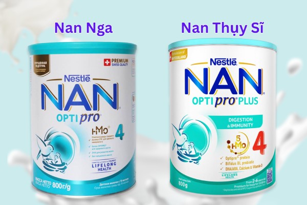 Phân biệt sữa Nan Thụy Sĩ và sữa Nan Nga