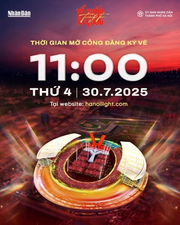 Thời gian mở cổng đăng ký vé trực tuyến