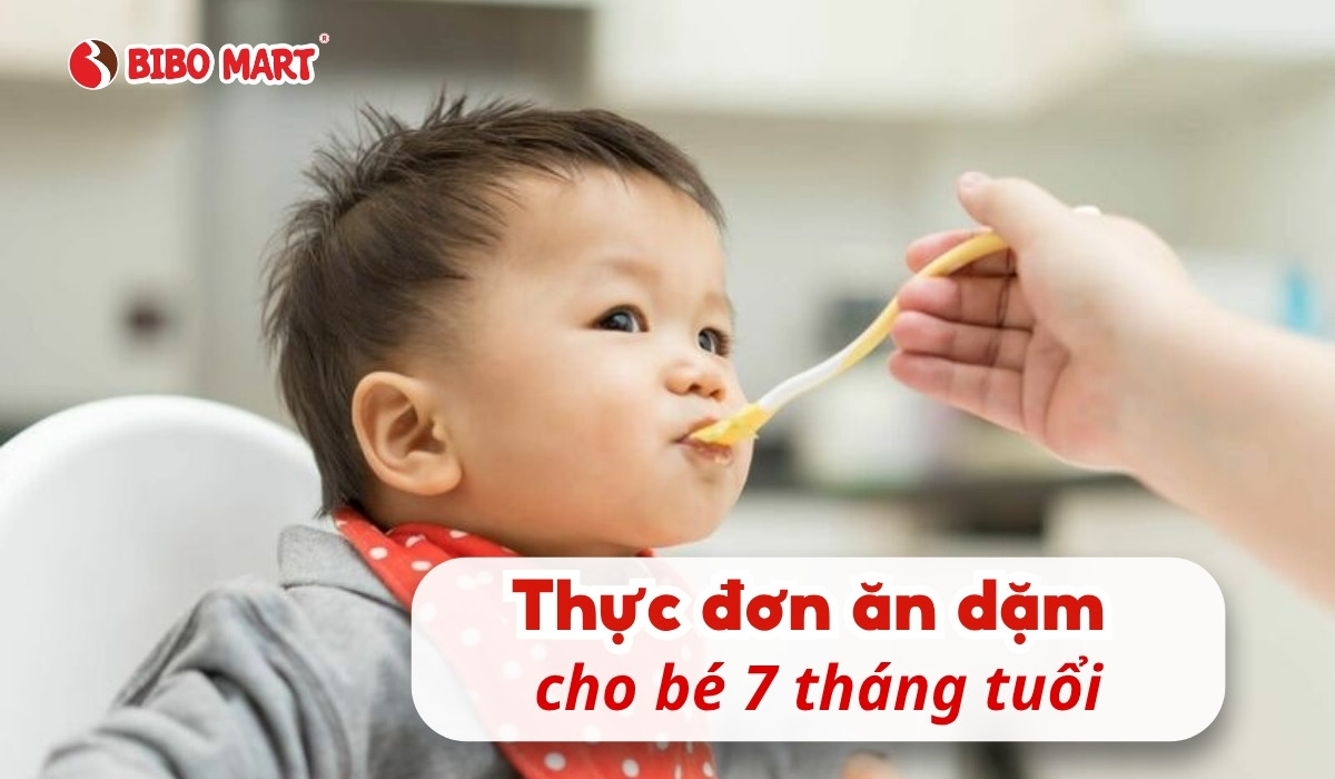 Thực đơn ăn dặm cho bé 7 tháng tuổi giúp bé ăn ngon, đủ chất mỗi ngày