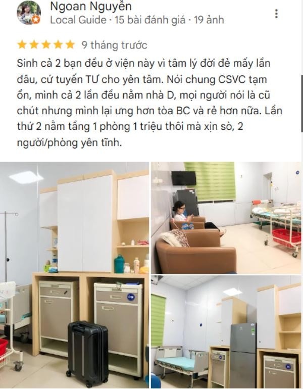 Đánh giá bệnh viện phụ sản Trung Ương trên Google Maps