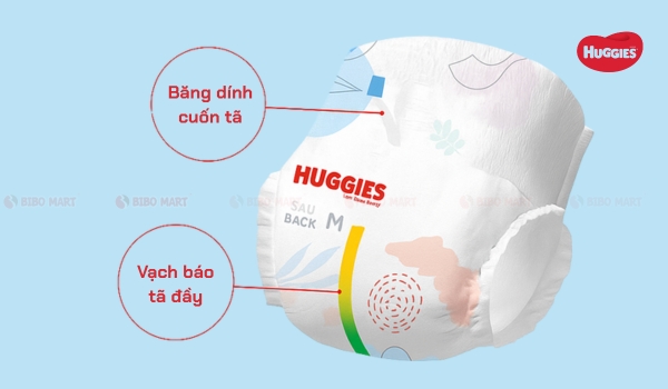 Bỉm Huggies Skin Care có vạch báo thông minh