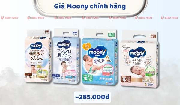 Giá bỉm Moony chính hãng