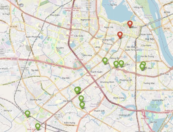 Các điểm gửi xe miễn phí ở khu vực phía Tây Nam Hà Nội