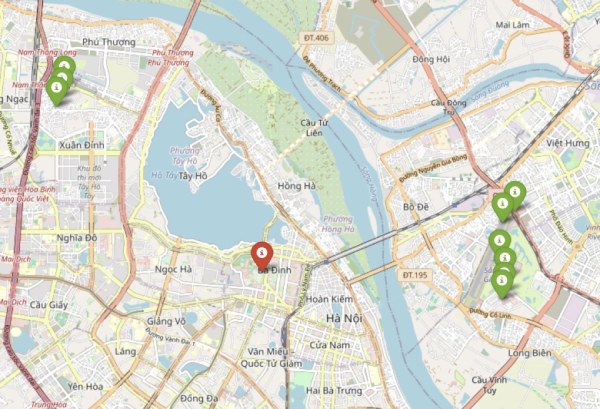 Các điểm gửi xe miễn phí ở khu vực phía Bắc và Đông, Hà Nội