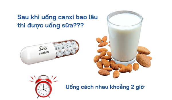 Thời gian kết hợp uống canxi và sữa