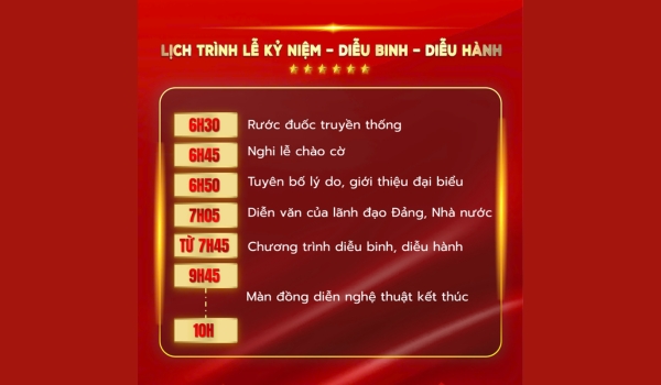 Chi tiết lịch diễu binh a80