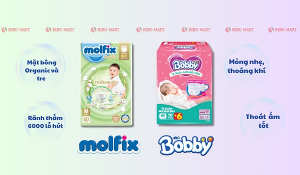 Nên mua bỉm Bobby hay Molfix tốt hơn
