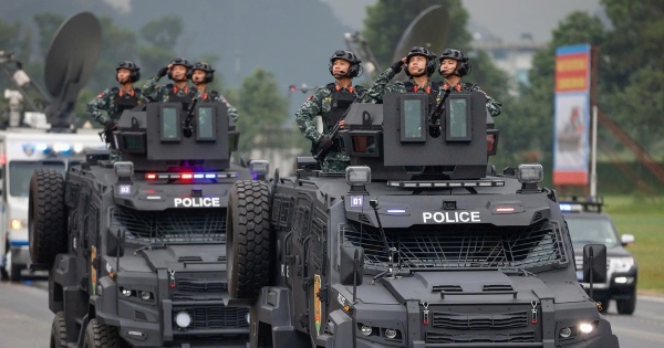 Dàn xe tham gia lễ diễu binh 2/9