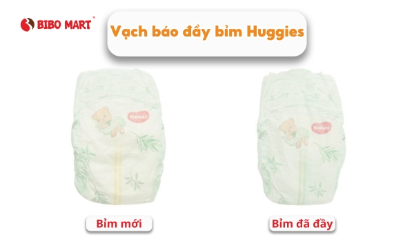 Vạch chỉ báo đổi màu khi bỉm đầy