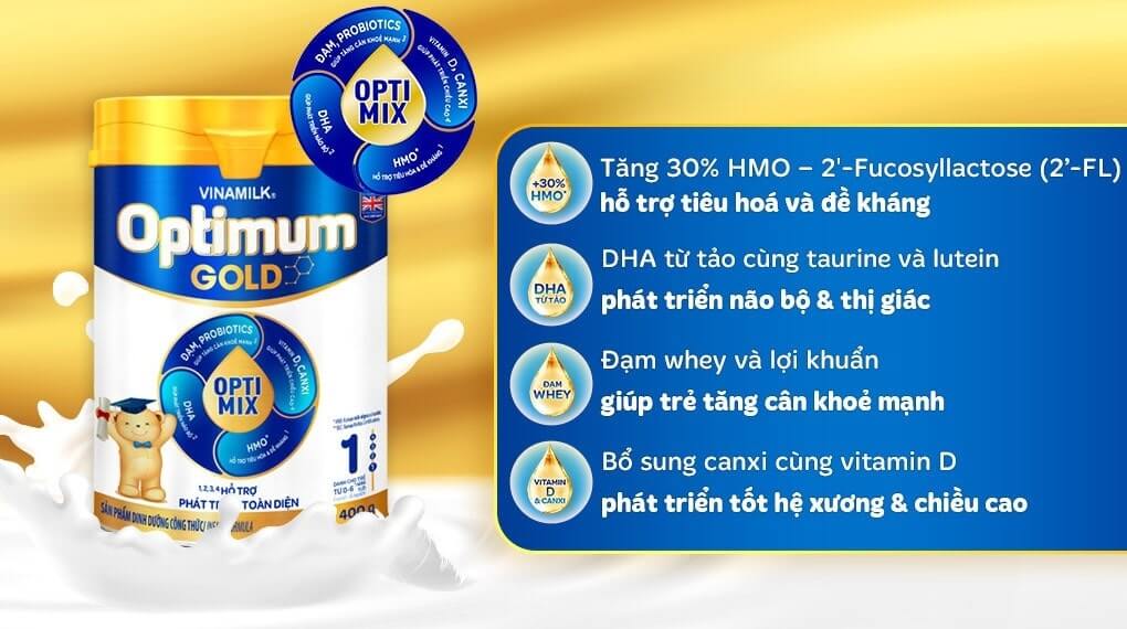 Sữa Optimum Gold 1 400g có tốt không? Giá bao nhiêu?
